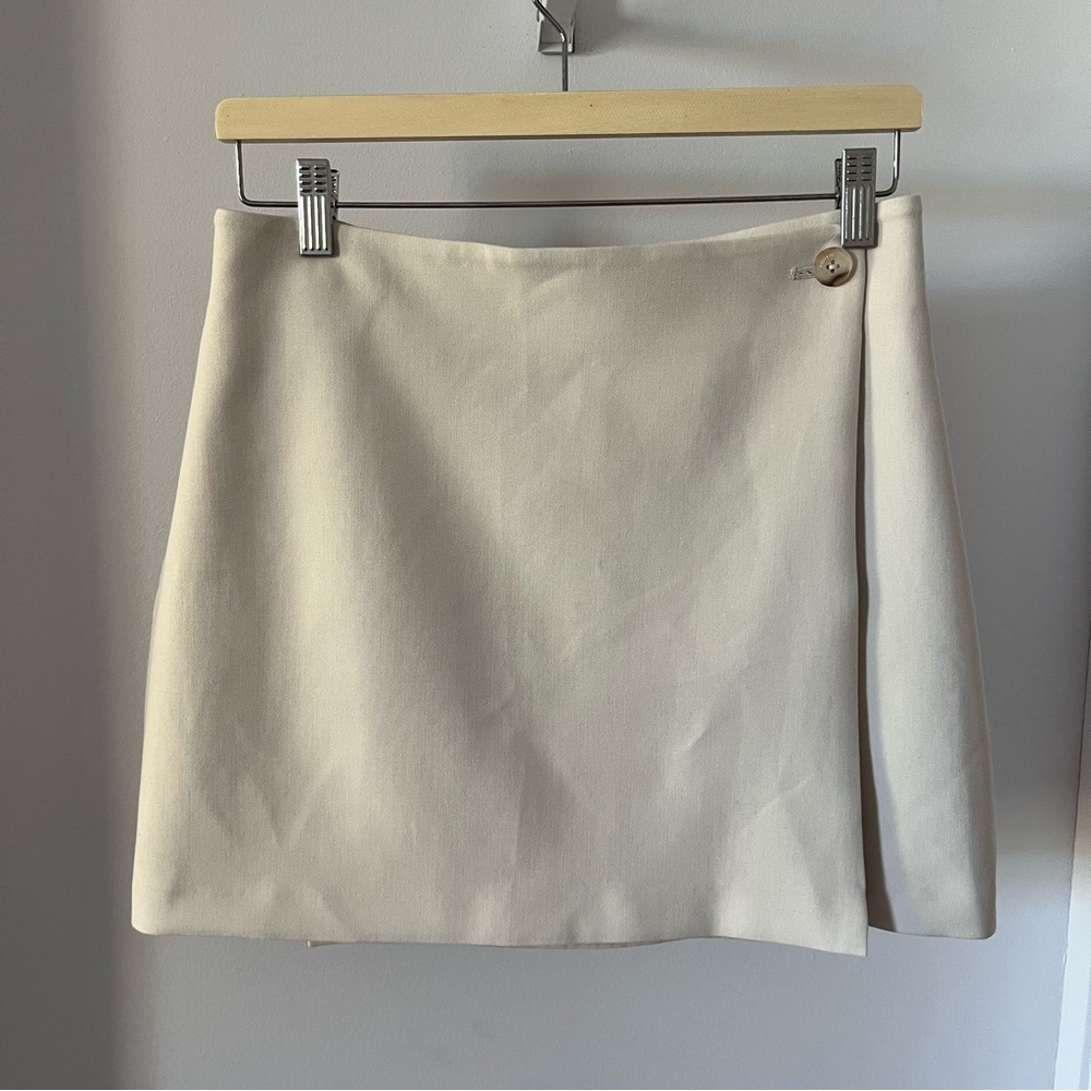 Babaton Cream Wrap Skirt